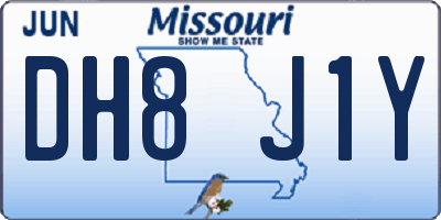 MO license plate DH8J1Y