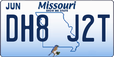 MO license plate DH8J2T