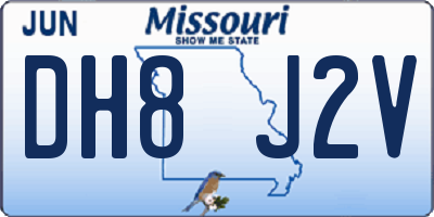 MO license plate DH8J2V