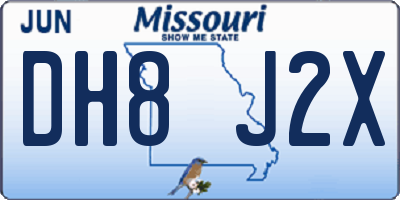 MO license plate DH8J2X