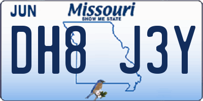 MO license plate DH8J3Y