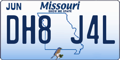 MO license plate DH8J4L