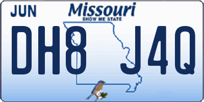 MO license plate DH8J4Q