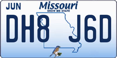 MO license plate DH8J6D
