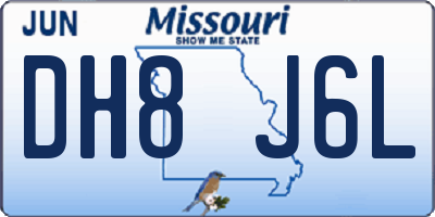 MO license plate DH8J6L