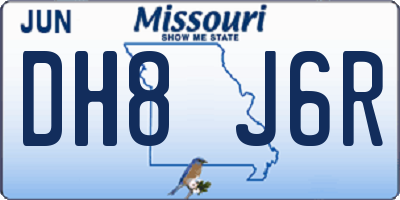 MO license plate DH8J6R