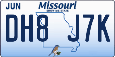 MO license plate DH8J7K