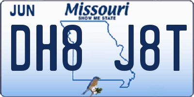 MO license plate DH8J8T