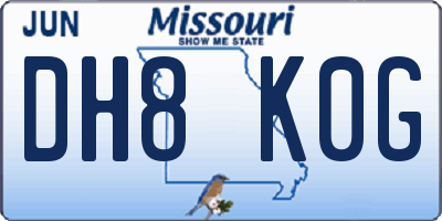 MO license plate DH8K0G
