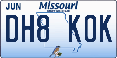 MO license plate DH8K0K