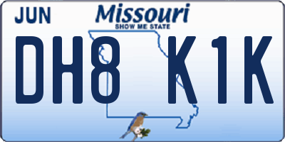 MO license plate DH8K1K