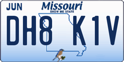 MO license plate DH8K1V