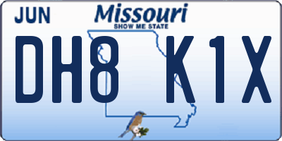 MO license plate DH8K1X