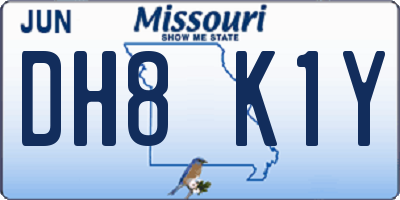 MO license plate DH8K1Y