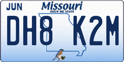 MO license plate DH8K2M
