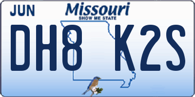 MO license plate DH8K2S