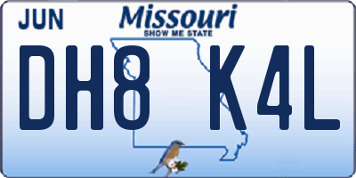 MO license plate DH8K4L