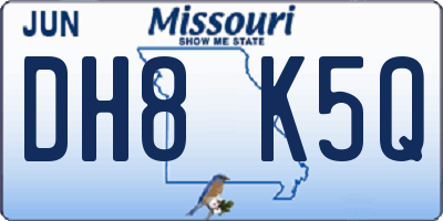MO license plate DH8K5Q