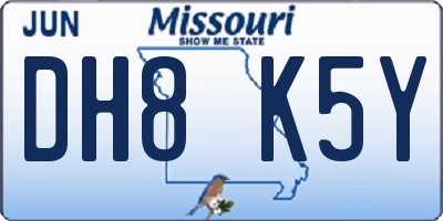 MO license plate DH8K5Y