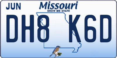MO license plate DH8K6D
