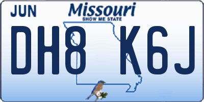 MO license plate DH8K6J