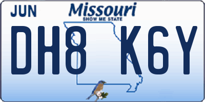 MO license plate DH8K6Y