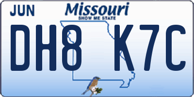 MO license plate DH8K7C
