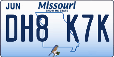 MO license plate DH8K7K