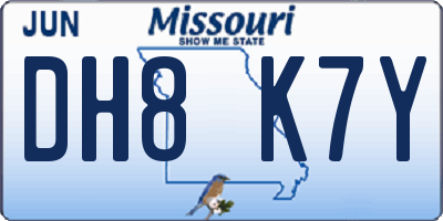 MO license plate DH8K7Y