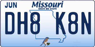 MO license plate DH8K8N