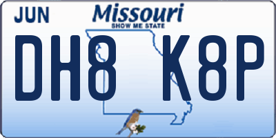 MO license plate DH8K8P