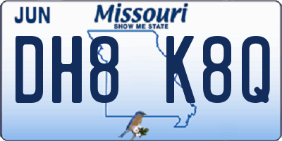 MO license plate DH8K8Q
