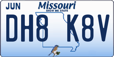 MO license plate DH8K8V