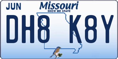 MO license plate DH8K8Y