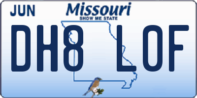 MO license plate DH8L0F