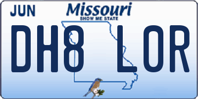 MO license plate DH8L0R