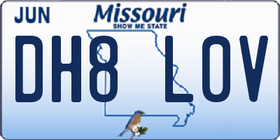MO license plate DH8L0V