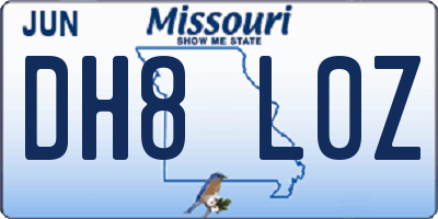 MO license plate DH8L0Z