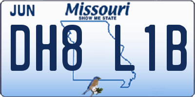 MO license plate DH8L1B