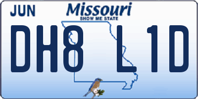 MO license plate DH8L1D