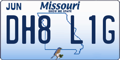MO license plate DH8L1G