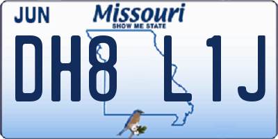MO license plate DH8L1J