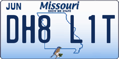 MO license plate DH8L1T