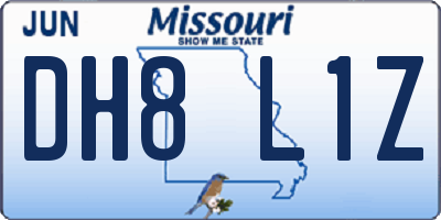 MO license plate DH8L1Z