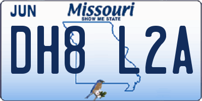 MO license plate DH8L2A
