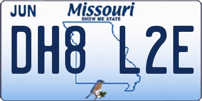 MO license plate DH8L2E