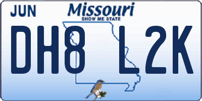 MO license plate DH8L2K