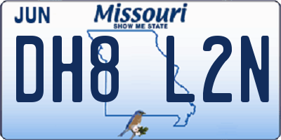 MO license plate DH8L2N