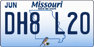 MO license plate DH8L2O