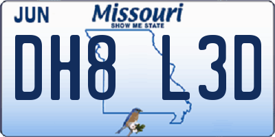 MO license plate DH8L3D